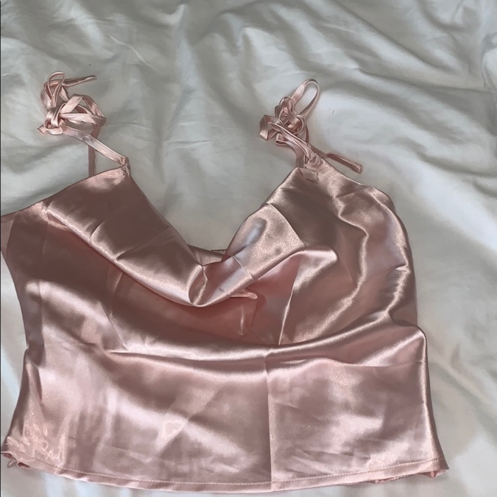 Light pink satin top